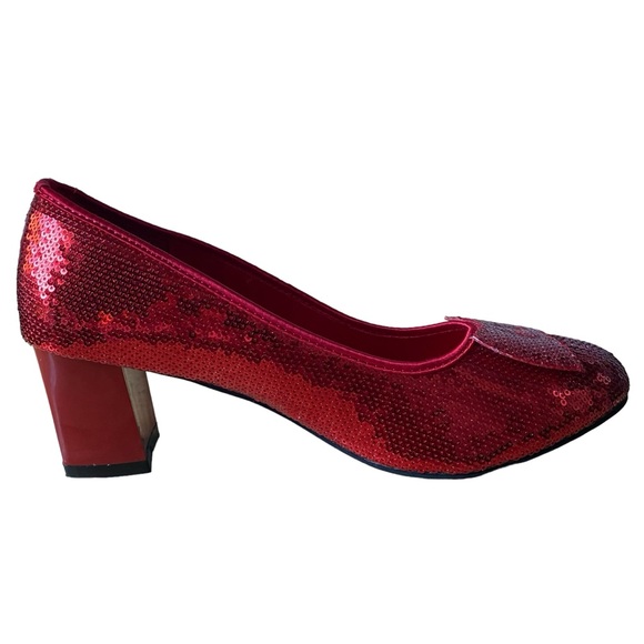 SOLD -- of Oz Dorothy's Ruby Red Slippers Shoes Cosplay Halloween LARGE 9-10 NEW - Picture 5 of 12